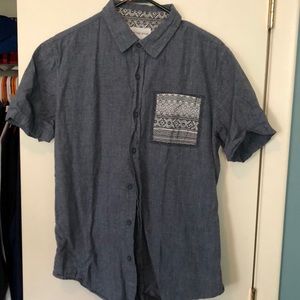 Gray Short Sleeve Button-up